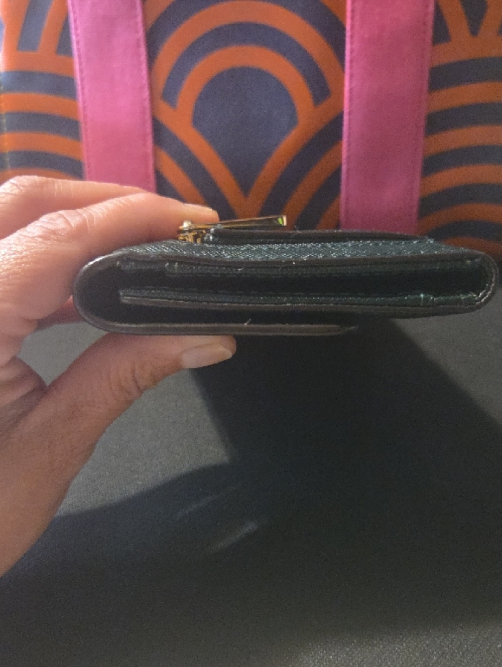 Michael Kors Forest Green Saffiano Leather Clutch Wallet with Gold Logo - Picture 8 of 12